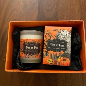 NWOT - Michel Design Works Halloween Soap and Candle in Halloween box